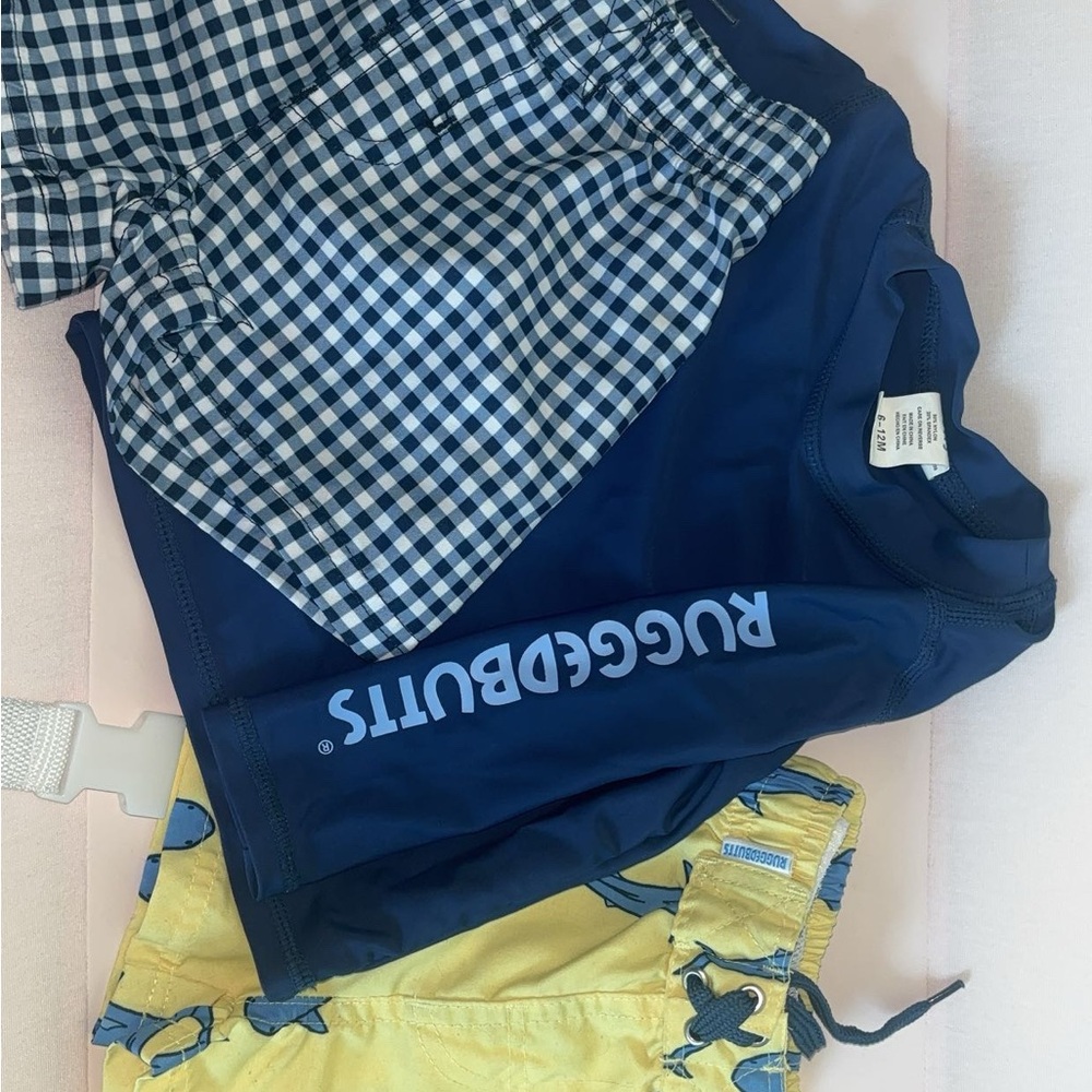 RuggedButts Navy and Yellow Swim Set